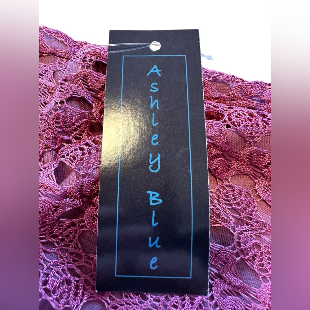 Ashley Blue Y2K Mauve Rosy Lace Maxi Skirt Deadstock NWT Made USA Vintage 2000s - Picture 7 of 13